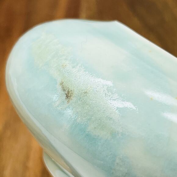 Jamie Oates Studio Pottery Ikebana Flower Frog Vase Dragonfly Celadon Artisan - Picture 5 of 12